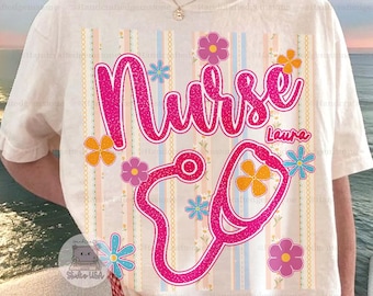Comfort Colors® Custom RN Nicu Cna Floral Shirt, Nurse Mama Shirt, Nurse Life Tee, Cute Nurse Mom Tee, Personalized Nurse Shirt,Gift For Her