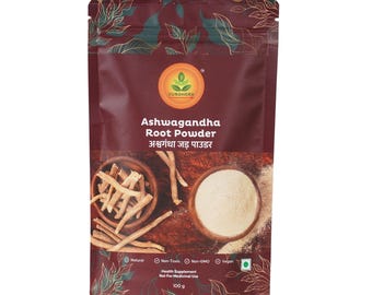 Biologisch ashwagandha-wortelpoeder – ayurvedische Indiase ginseng, 100 g