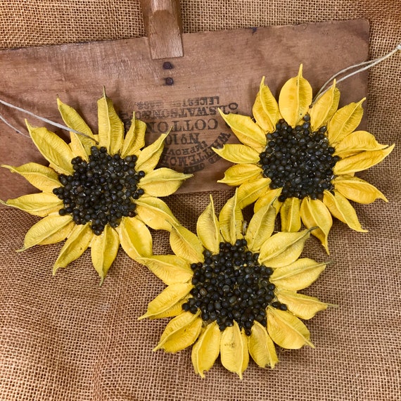 Sunflowers, set (3), Yellow Sunflower, Southern Nature, Christmas ornament, Kansas, Farmhouse, Wedding, Rustic, Spring Flower, Easter gift