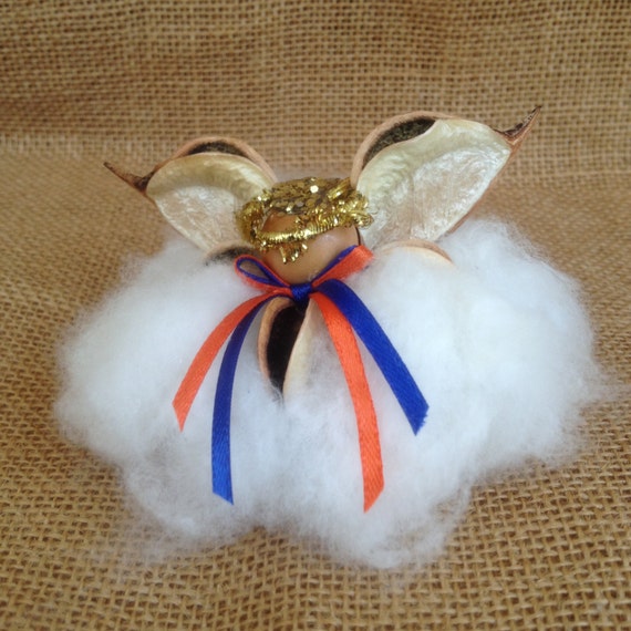 Academic Cotton Angel Ornament, College, University, Christmas, Cotton Anniversary, University gift,