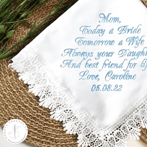 Personalised wedding handkerchief with love men hankie groom partner husband father gift present fun keepsake custom message embroidered