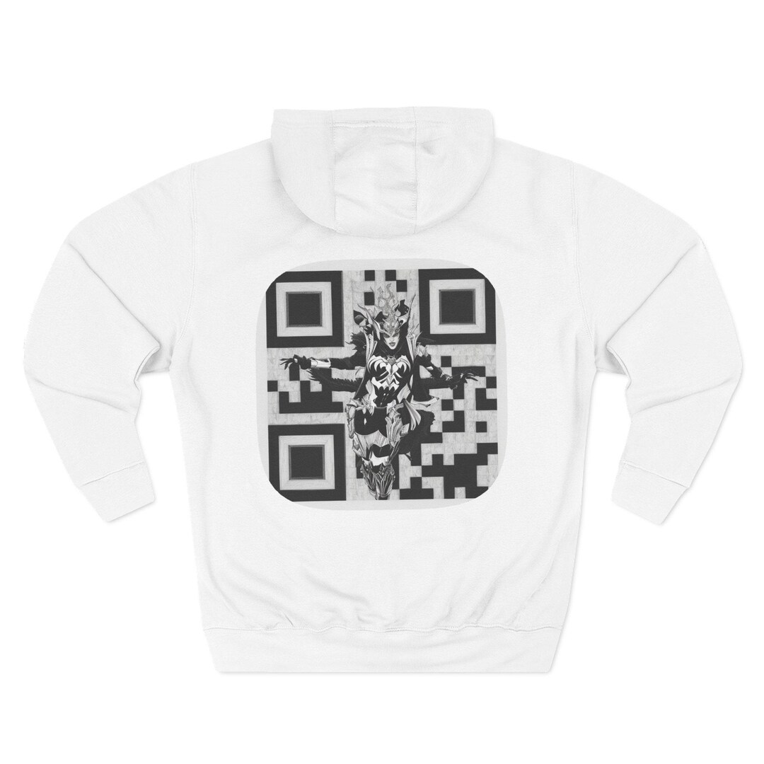 Edgy Villain QR Code Fleece Hoodie, Customizable Fashion - Etsy