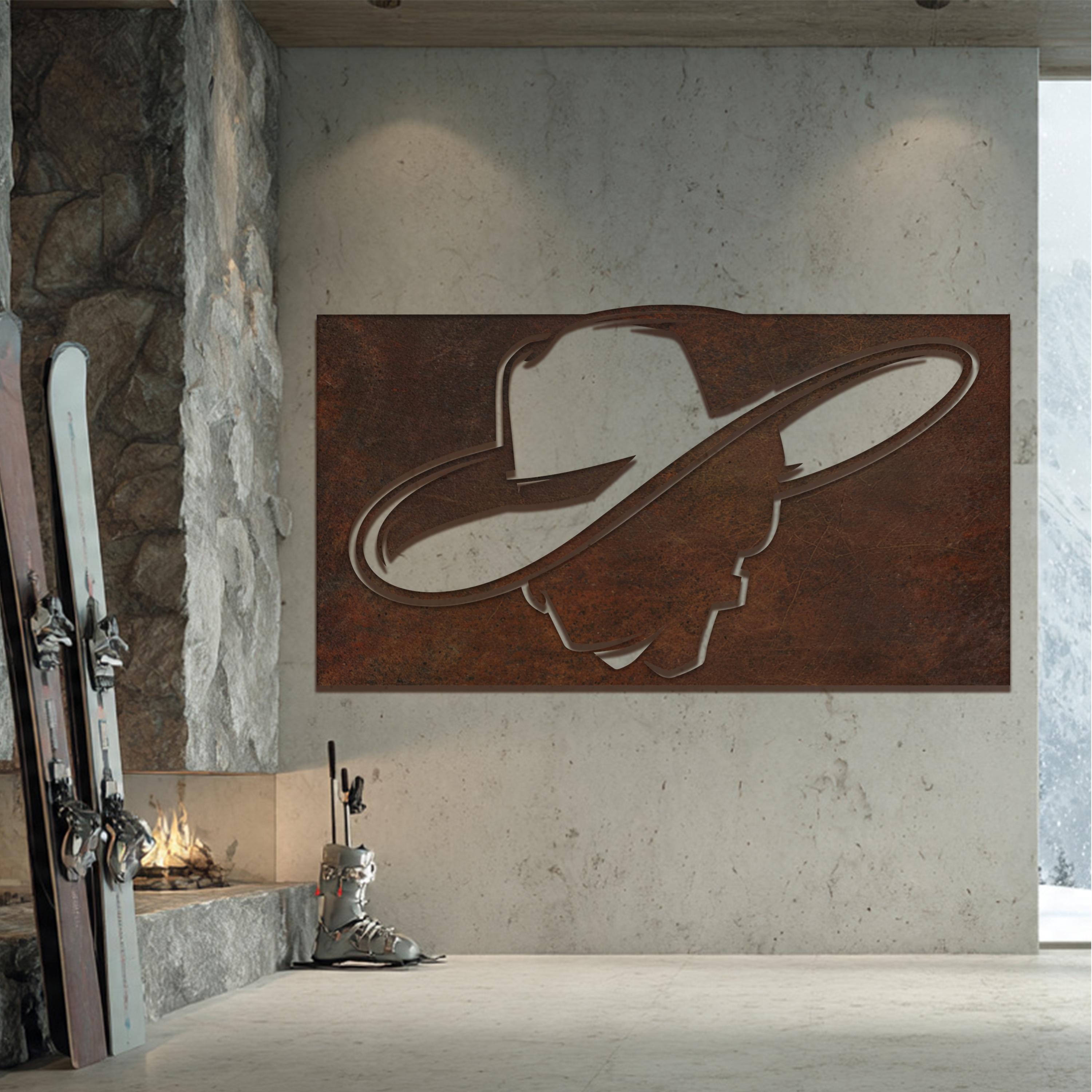 Rustic Cowboy Hat Metal Wall Art, Western Ranch Decor - Etsy