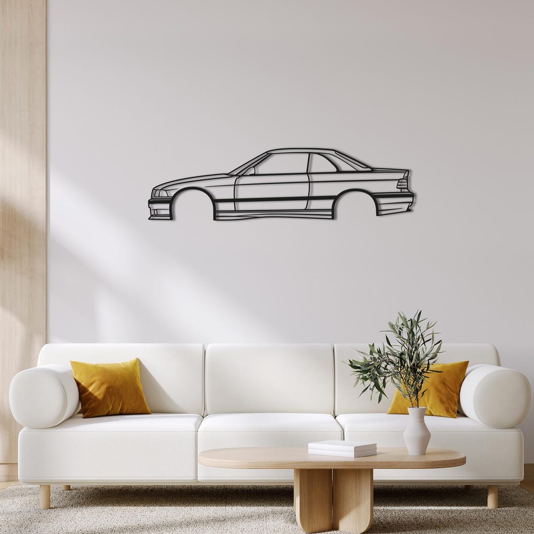 BMW E36 HARDTOP Metal Coupe Car Silhouette Wall Art for Car Enthusiasts ...