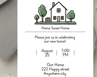 Modern Housewarming Party Invitation – Editable Template