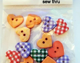 Assorted Packs of Heart Shaped Buttons and/or Embellishments from Dress It Up - sewing, doll supply, card making, glitter - SELECT STYLE