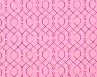 Emma's Garden Lovely Lattice Pink cotton quilting fabric from Michael Miller - crafting, apparel, quilt blender, home decor-CHOOSE LENGTH