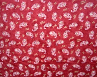 Rendezvous Floral Paisley Red cotton quilting fabric for Quilting Treasures - crafting, apparel, quilt blender, home decor