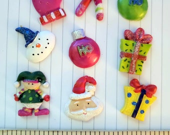 Mix of Flatback Clay Resin or Ceramic Christmas Miniature Decor and Embellishments or Ornament-  fairy garden,christmas - Choose Style