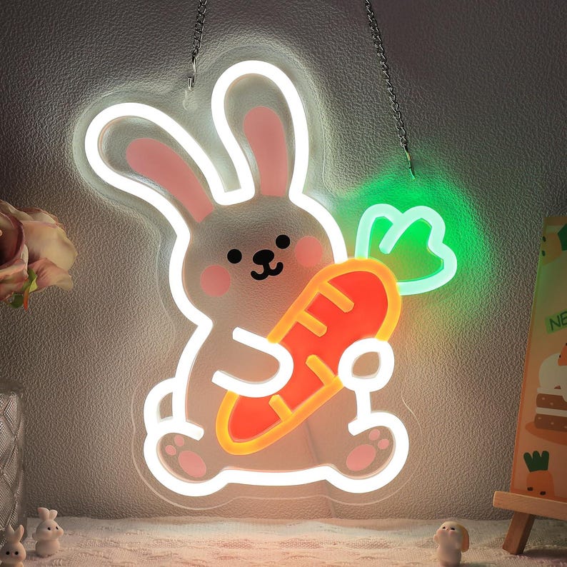 Happy Easter LED Neon Sign, Spring Party Decor image 3