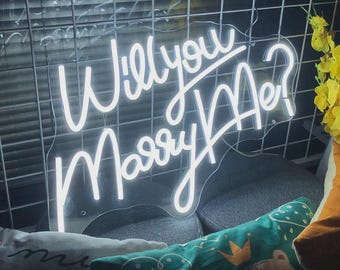 Will You Marry Me – Neon Sign, Custom Proposal LED Light, Engagement Backdrop Decor