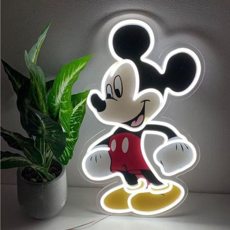 Mickey Mouse Neon Wall Light - Etsy