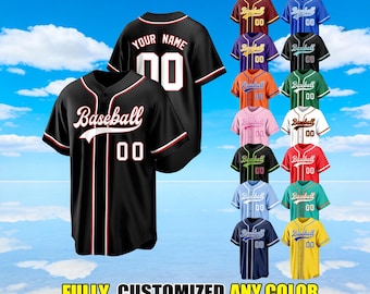 Custom Baseball Jersey Personalized Embroidery/Printing Name Number Logo Team Shirt Christmas Gifts for Men Women Kids Toddler Fans