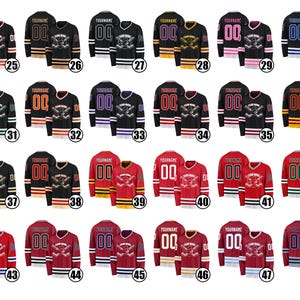 Custom Ice Hockey Jersey for Men Women Youth, Sweatshirt Personalized Name Number, Hockey Shirts Sports Uniform for Hockey Fans Gift image 3