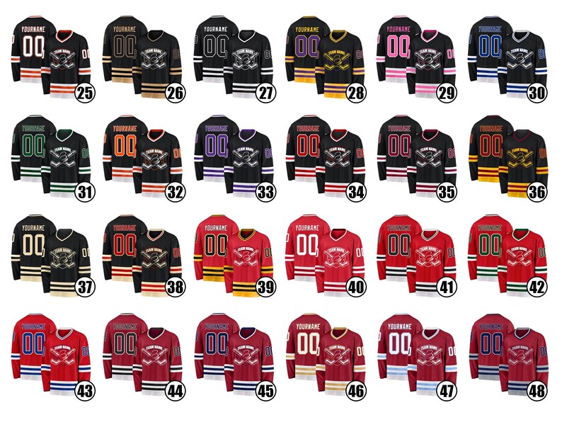 Custom Ice Hockey Jersey for Men Women Youth, Sweatshirt Personalized Name Number, Hockey Shirts Sports Uniform for Hockey Fans Gift image 3