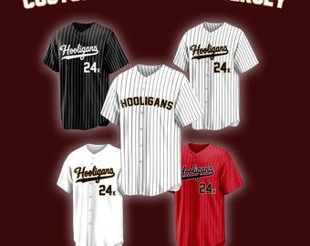 Custom Hooligans Baseball Jersey, Personalized Name Number Shirt, Romantic Graphic Design, Concert Fan Apparel Unique Fan Gift