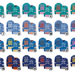 Custom Ice Hockey Jersey for Men Women Youth, Sweatshirt Personalized Name Number, Hockey Shirts Sports Uniform for Hockey Fans Gift image 2