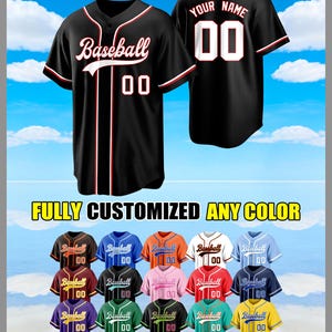 Custom Baseball Jersey Personalized Embroidery/Printing Name Number Logo Team Shirt Christmas Gifts for Men Women Kids Toddler Fans
