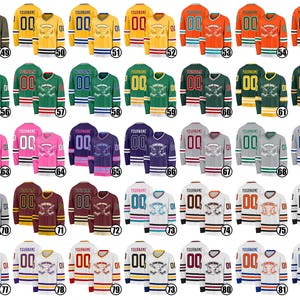 Custom Ice Hockey Jersey for Men Women Youth, Sweatshirt Personalized Name Number, Hockey Shirts Sports Uniform for Hockey Fans Gift image 4