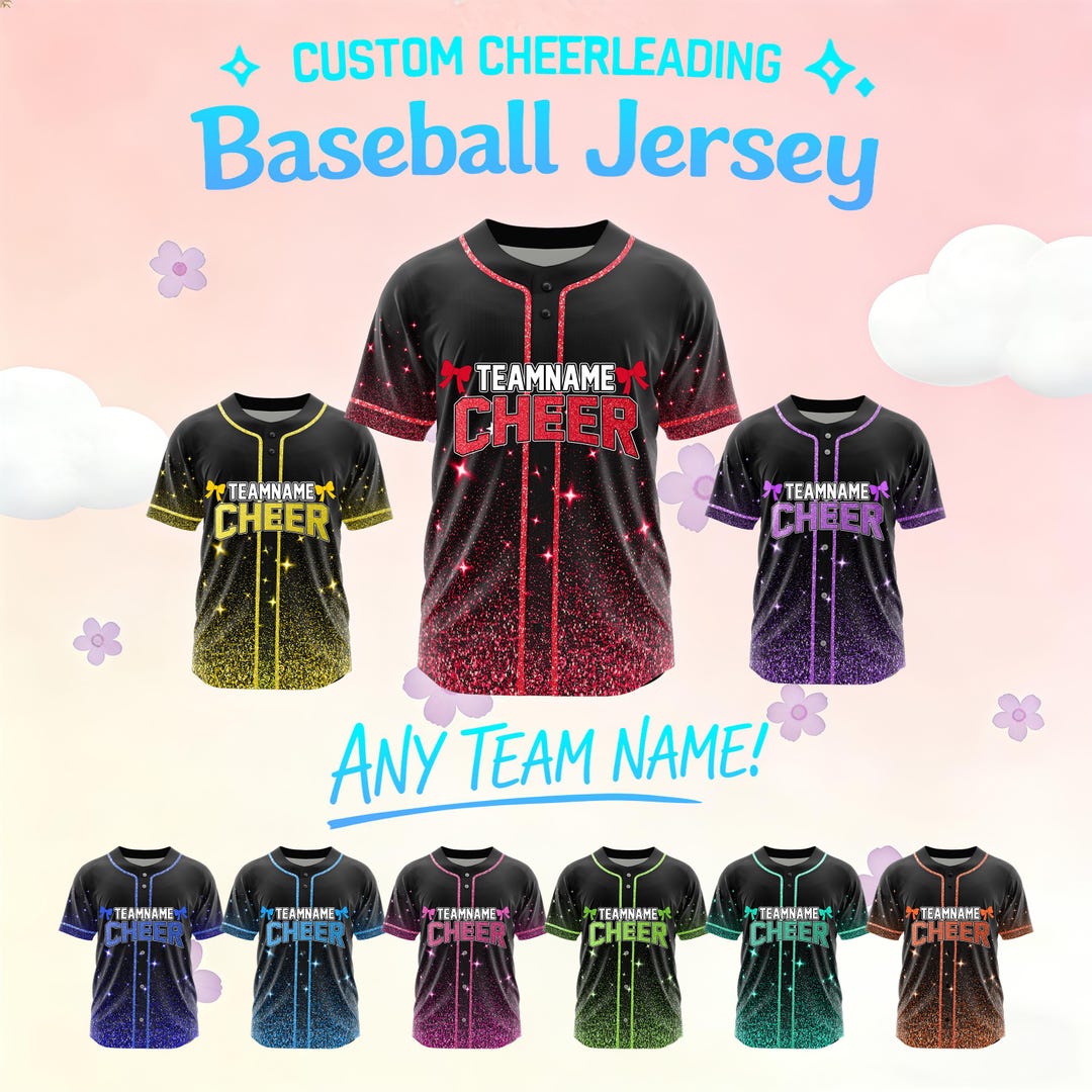 Custom Cheerleading Baseball Jerseys, Personalized Team Name Shirts ...