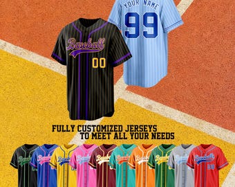 Custom Stripe Baseball Jersey, Personalized Stitched/Printed Name Number Logo, Customization Team Shirt Christmas Gift for Him