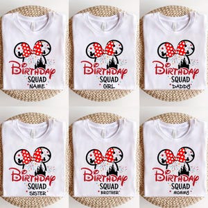 Camiseta de cumpleaños Disney personalizada, camiseta de cumpleaños Disney para niña, camisetas de cumpleaños Disney para grupos, camiseta de cumpleaños Disney para escuadrones de cualquier edad