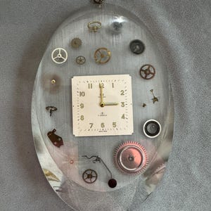 Vintage “Exploded” or Suspended Mechanical Watch Parts & Clock Face Sculpture