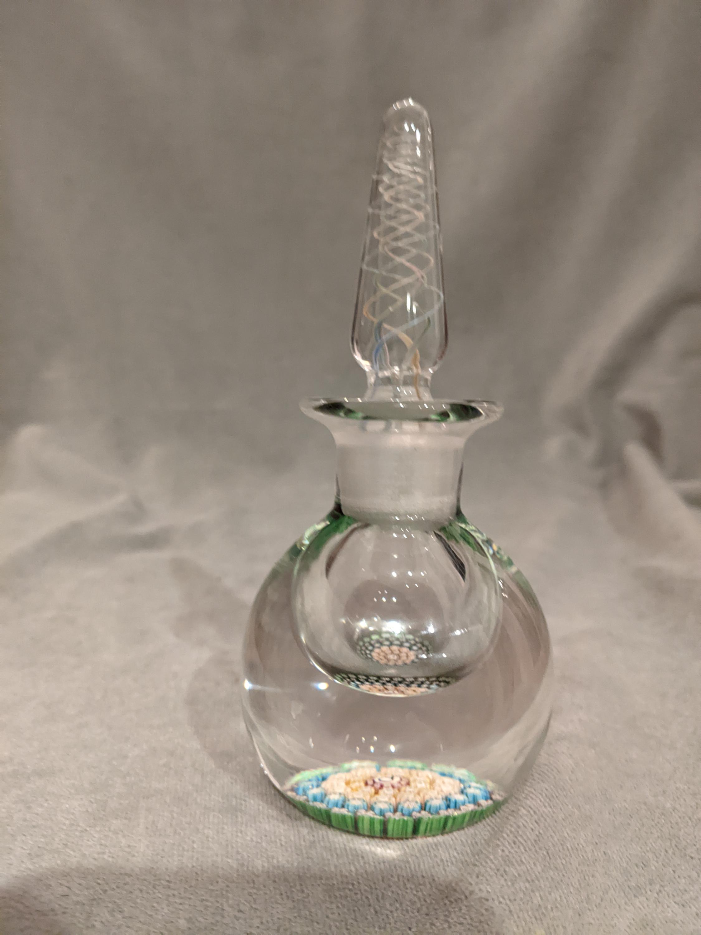 Perthshire パースシャー ミルフィオーリ 香水瓶 スコットランド 英国 Perthshire Scottish Millefiori Glass Art Perfume Bottle With
