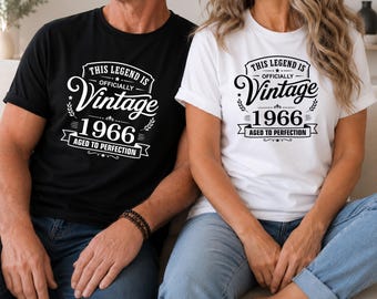 Camiseta Birth Of Legends Vintage 1966 Aged To Perfection, Camiseta Retro Rockera, Camiseta Made in 1966, Camiseta Today I'm 60 Funny Gifts, Camisetas de 1966