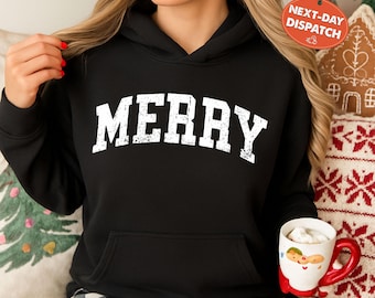 レトロなメリークリスマスパーカー、レディースクリスマスパーカー、キュートなファミリーホリデーパーカー、面白いレトロなクリスマスグラフィックトップ、お祭り気分を盛り上げる冬用フード付きスウェットシャツ