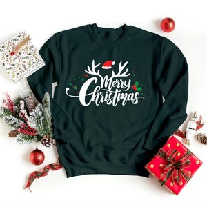 Sweat-shirt moche joyeux Noël, pull de Noël amusant, col rond de Noël en famille, sweat-shirt de fête des fêtes, pull cadeau de Noël pour homme femme