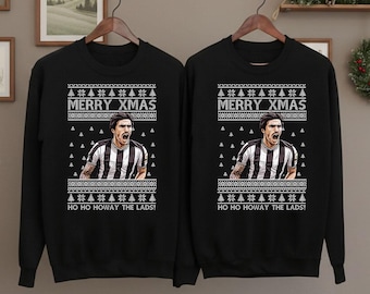 Suéter navideño "Ho Ho Howay The Lads", suéter navideño Tonali del Newcastle United, suéter feo y divertido de fútbol, camiseta navideña de invierno para aficionados al fútbol