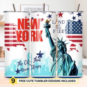 NYC Tumbler Wrap PNG, New York City Landmark Sublimation (Digital Download)