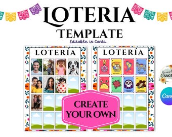 Plantilla de juego de Lotería Canva editable / Bingo mexicano personalizable (Canva)
