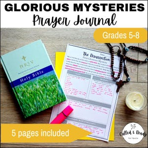 Glorious Mysteries of the Rosary Journaling | Lectio Divina Worksheets | Catholic Prayer Activity | Easter Pentecost October | Homeschool