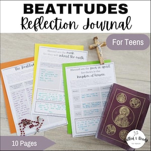 Catholic Beatitudes Prayer Journal – Printable Worksheets for Middle School Religion, Homeschool, Youth Groups and Teens