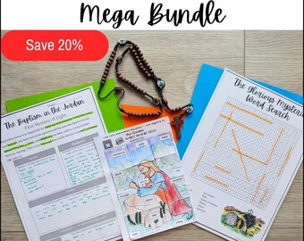 Rosary Activities Mega Bundle: Catholic Homeschool Puzzles, Scavenger Hunts (Digital Download)