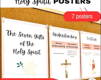7 Gifts of the Holy Spirit Catholic Posters Display - Homeschool, Middle School, Religion Class, Catechist, Confirmation Prep, Sunday School