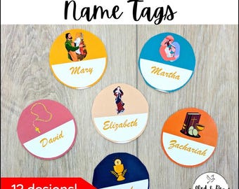 PowerPoint Editable Catholic Name Tags | Faith-Filled Classroom Decor | Desk, Book, Bin Labels | Printable Back to School Christian Resource