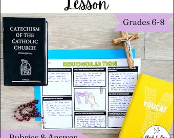 Sacrament of Reconciliation Catechism Research Project | Catholic Worksheets, Poster & Lesson | Middle School Religion Class, Homeschool