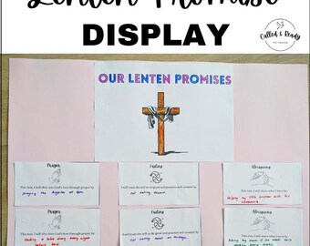 Lenten Promise Display |  Catholic Lent Bulletin Board for Religion Class or Homeschool | Classroom & Hallway Decor | Ash Wednesday Activity