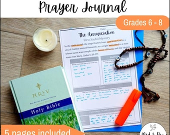 Rosary Journaling Worksheets: Catholic Lectio Divina Prayer Activity (Digital Download)