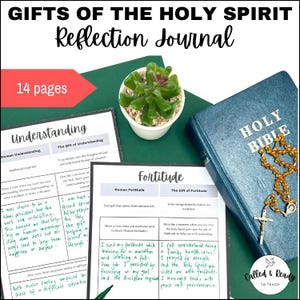 7 Gifts of the Holy Spirit Prayer Journal – Catholic Middle School Religion Reflection, Homeschool, Confirmation Preparation & Pentecost