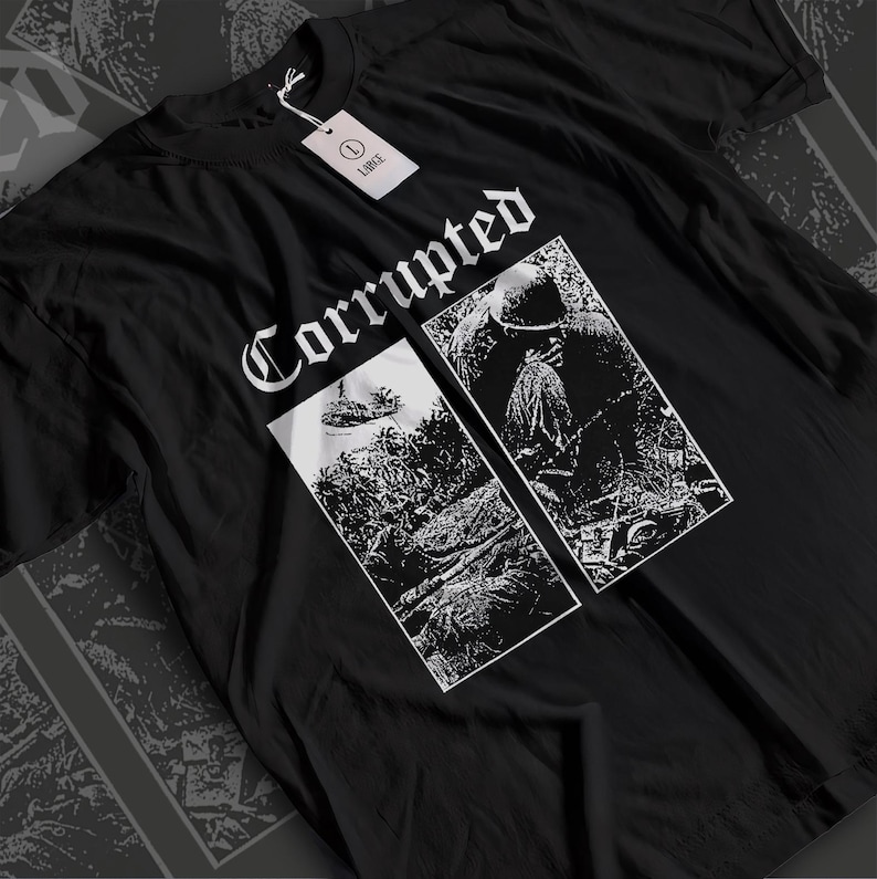 Camiseta de la banda Corrupted: Sludge Metal japonés, camiseta oscura imagen 3