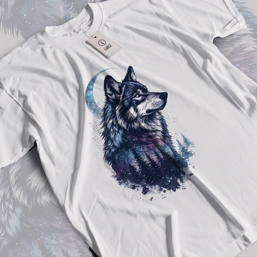 Wolf T-shirt, Wolve Tee, Wolf Graphics T-shirt, Goth T Shirt, Wolf ...