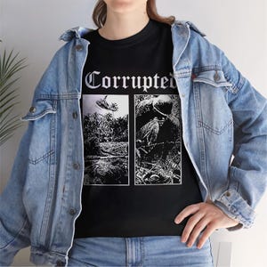 Camiseta de la banda Corrupted: Sludge Metal japonés, camiseta oscura imagen 5