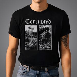Camiseta de la banda Corrupted: Sludge Metal japonés, camiseta oscura imagen 4