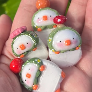 Charm pour téléphone/ordinateur portable canard fait main en pâte polymère