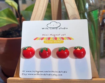 Handmade polymer clay mini Magnet set Tomatoes