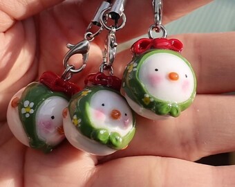 Handmade Polymer Clay Duck Charm, Bag/Phone Accessory
